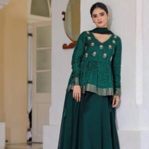 Sanika Indo-Western in Deep Green
