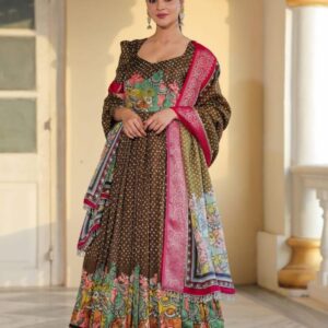 Bhakti Bandhej (Dress) in Olive Green