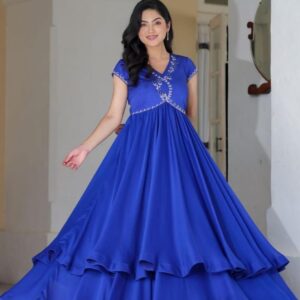 Charul Opal Anarkali (Dress) in Royal Blue