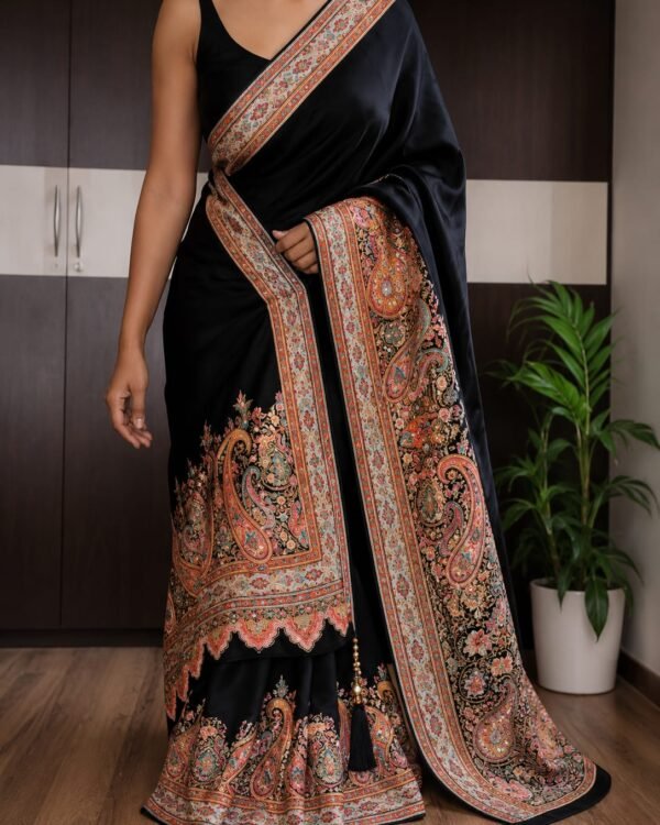 Kani pure brocade weaving on pure crepe silk saree