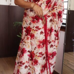 Pure handloom tussar silk saree with a floral pattern