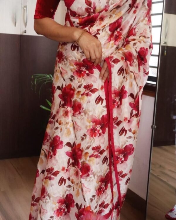 Pure handloom tussar silk saree with a floral pattern