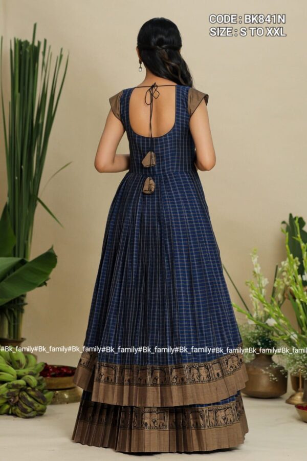 Abhinaya Indo Western Handloom Long Dress - Image 4