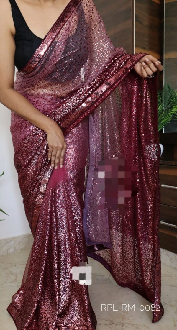 Sequence work saree - Image 8