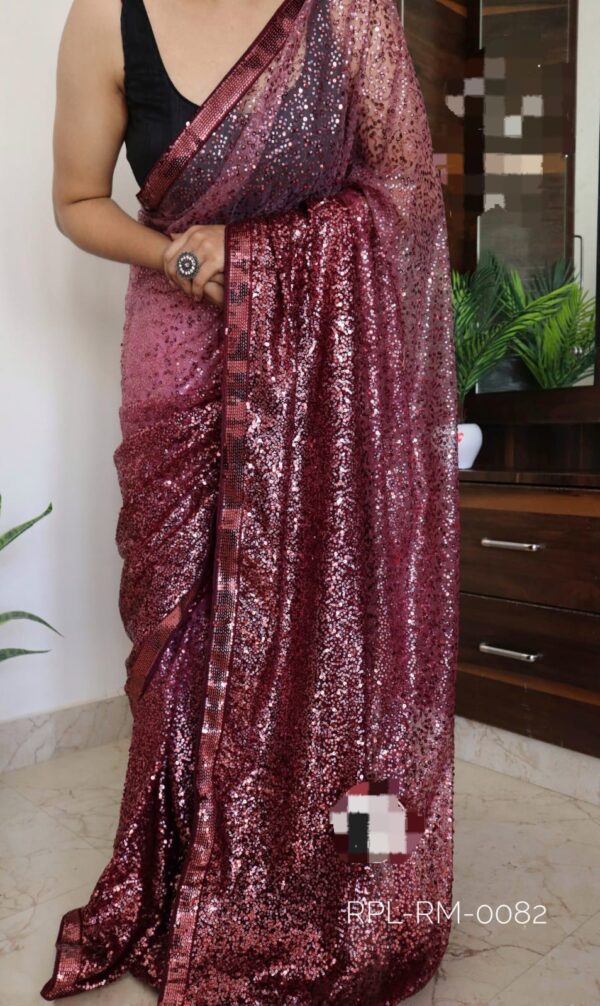 Sequence work saree - Image 9