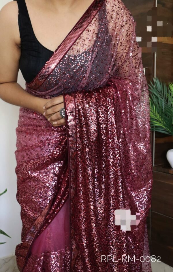 Sequence work saree - Image 6