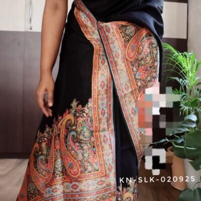 Kani pure brocade weaving on pure crepe silk saree