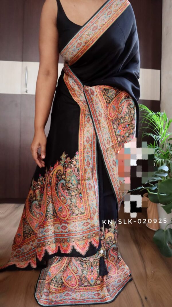 Kani pure brocade weaving on pure crepe silk saree