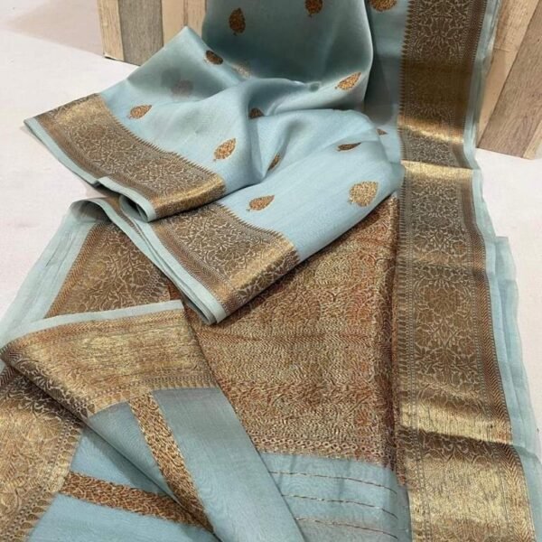 Banaras semi kora organza dybl soft silk sarees