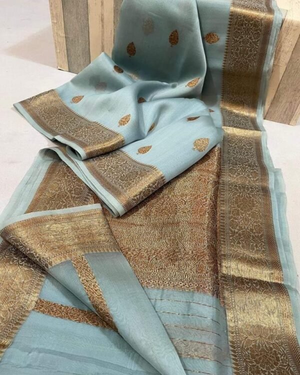 Banaras semi kora organza dybl soft silk sarees