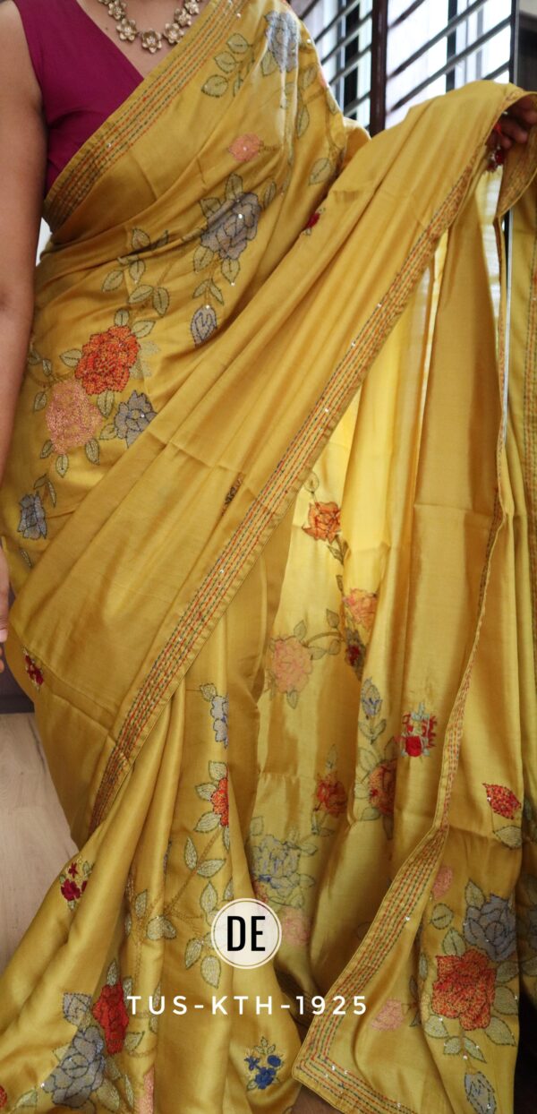 Elite collection of beautiful tussar silk saree - Image 4