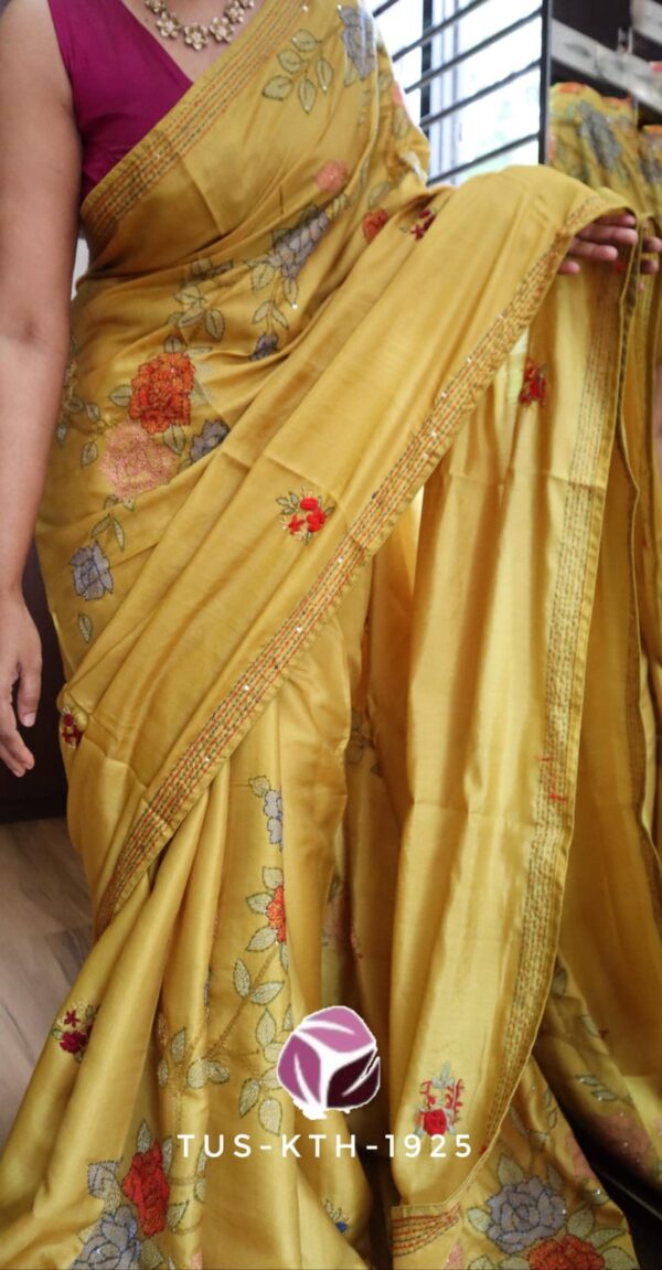 Elite collection of beautiful tussar silk saree - Image 2