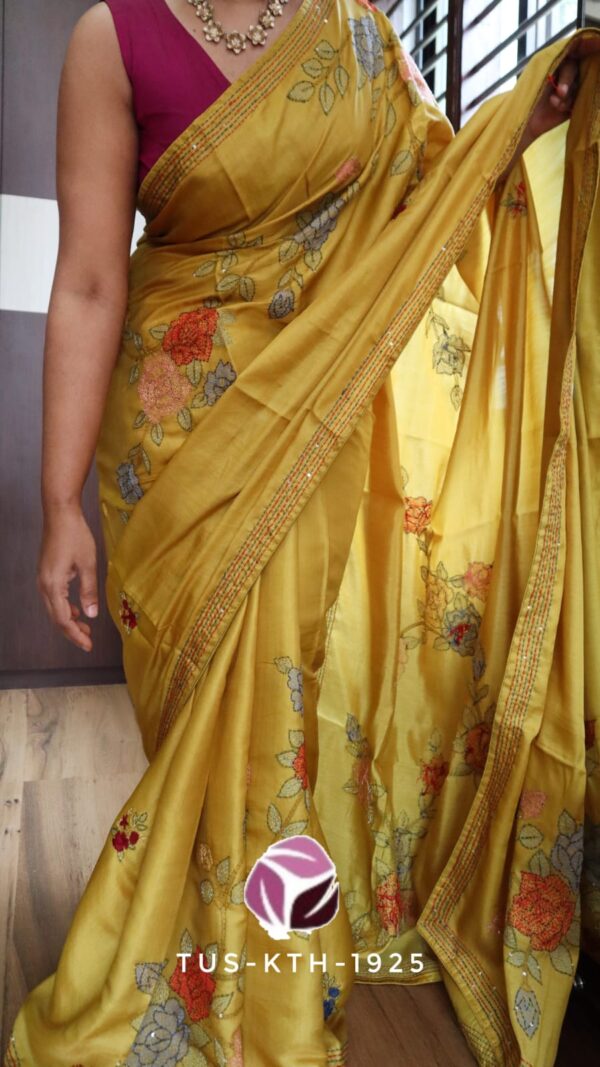 Elite collection of beautiful tussar silk saree - Image 3