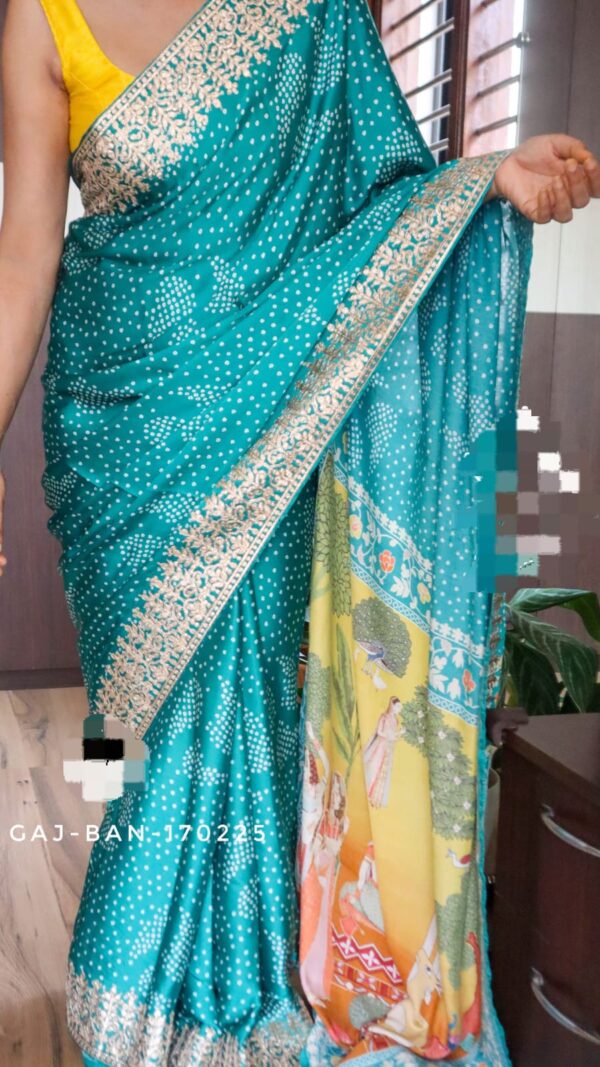 Pure Gajji silk saree - Image 5