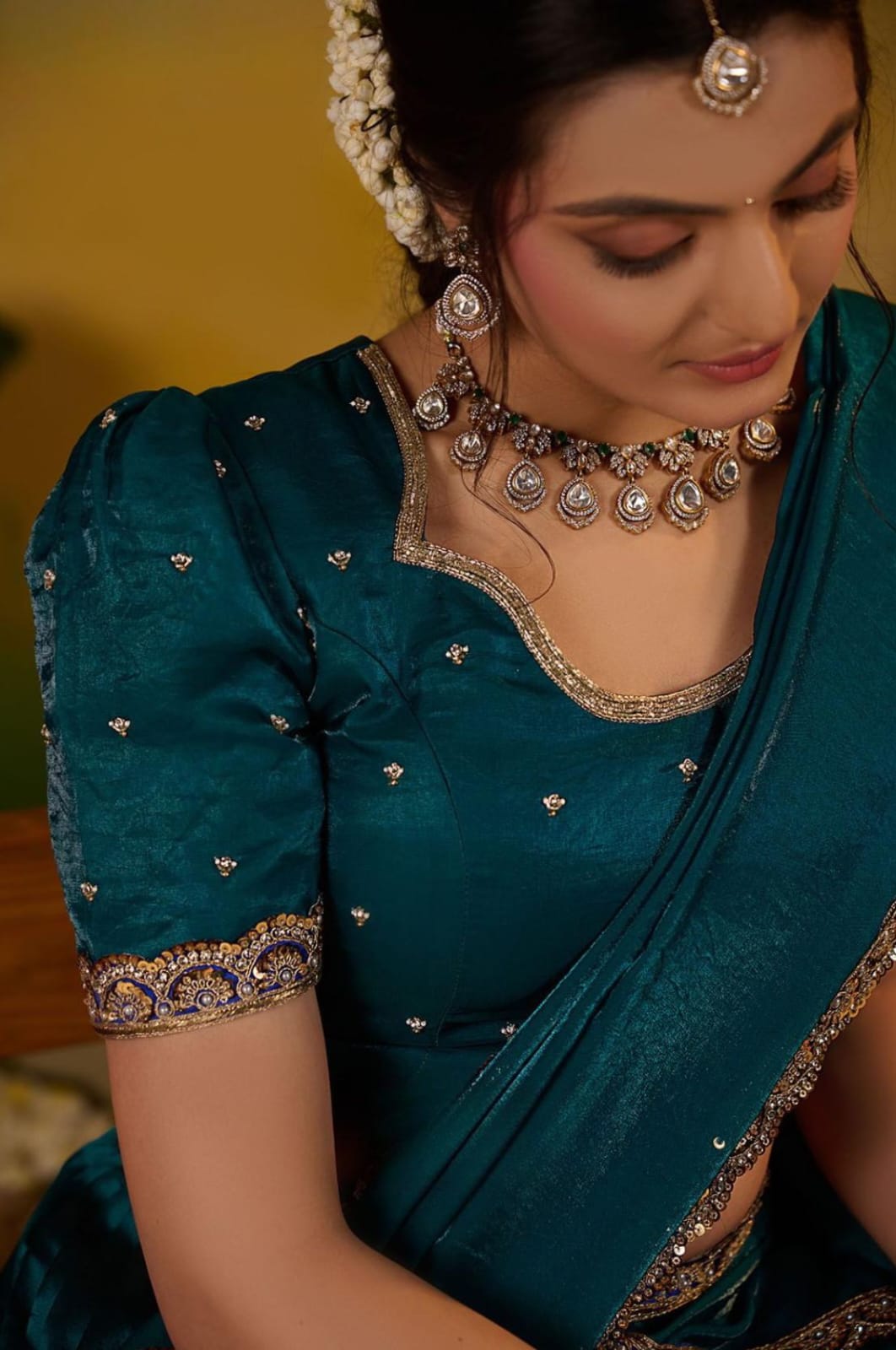 Special Soft Silk Peacock Blue Lehenga Set 5 Special Soft Silk Peacock Blue Lehenga Set - Image 5