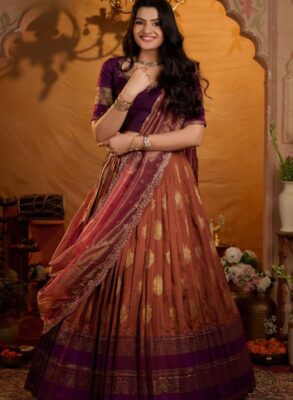 Special Silk Rust Lehenga Set