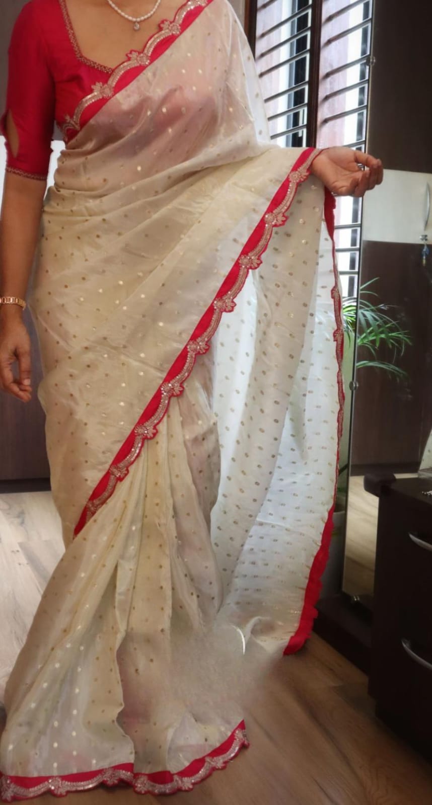 Pure tissue kora silk sarees with sequins 2 Pure tissue kora silk sarees with sequins - Image 2