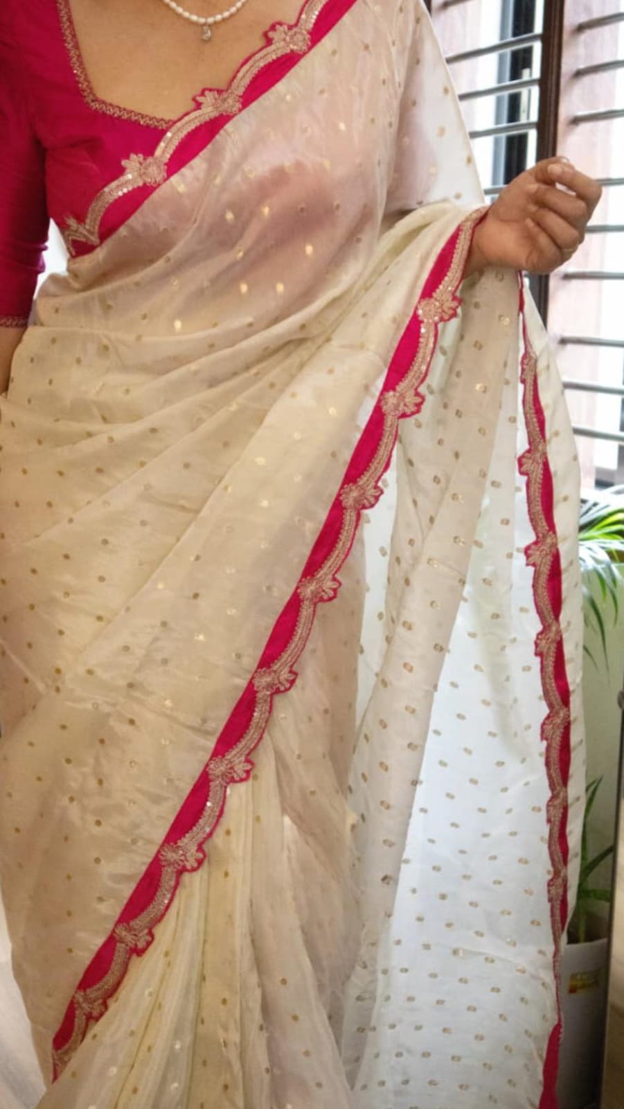 Pure tissue kora silk sarees with sequins 4 Pure tissue kora silk sarees with sequins - Image 4