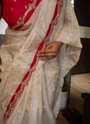 Pure tissue kora silk sarees with sequins