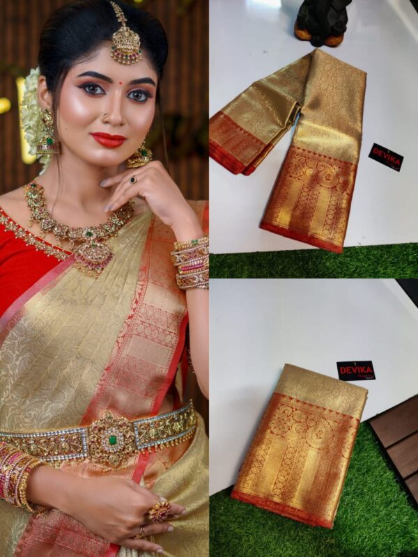 Banaras kanjivaram tissue soft silk saree - Image 5