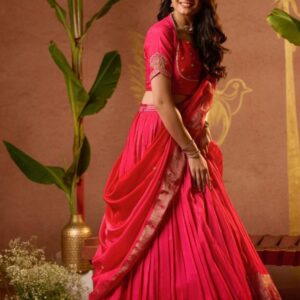Pritti Lehenga Set in Rani Pink