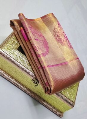 Pure kanchipattu tissue Meenakari border1