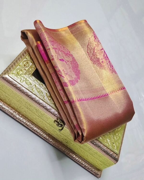 Pure kanchipattu tissue Meenakari border