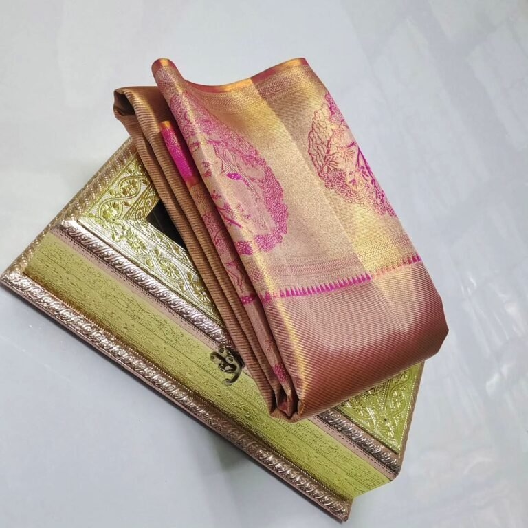 Pure kanchipattu tissue Meenakari border1
