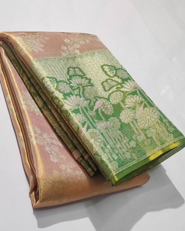 Pure kanchipuram tissue edge to edge meena brocade designs