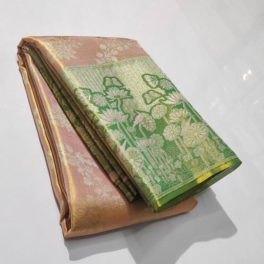 Pure kanchipuram tissue edge to edge meena brocade designs 23 Pure kanchipuram tissue edge to edge meena brocade designs