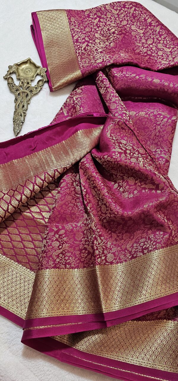 Pure crepe Brocade Mysore silk saree