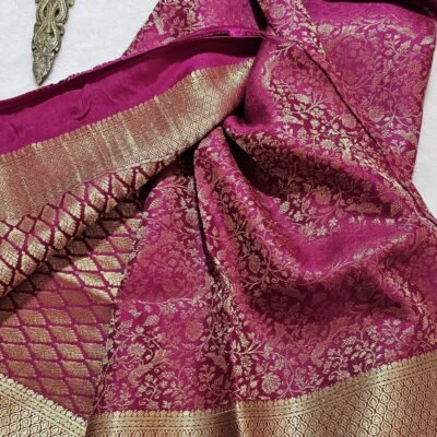 Pure crepe Brocade Mysore silk saree