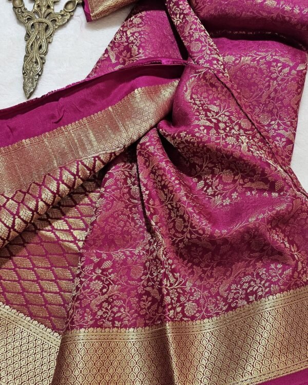 Pure crepe Brocade Mysore silk saree