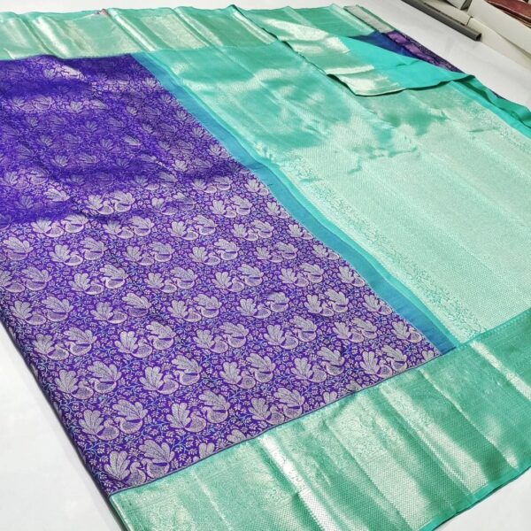 Pure kanchipattu resham kuttu floral brocade - Image 2