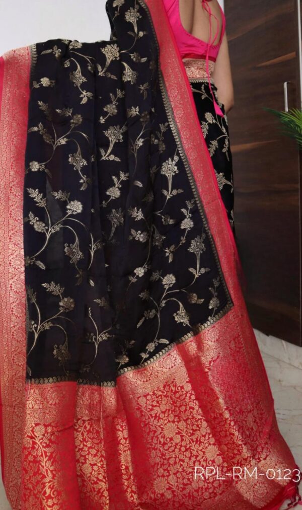 Pure Banaras satin silk saree - Image 3