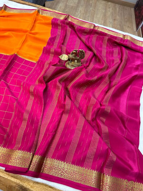 Pure crepe Mysore silk sarees - Image 2