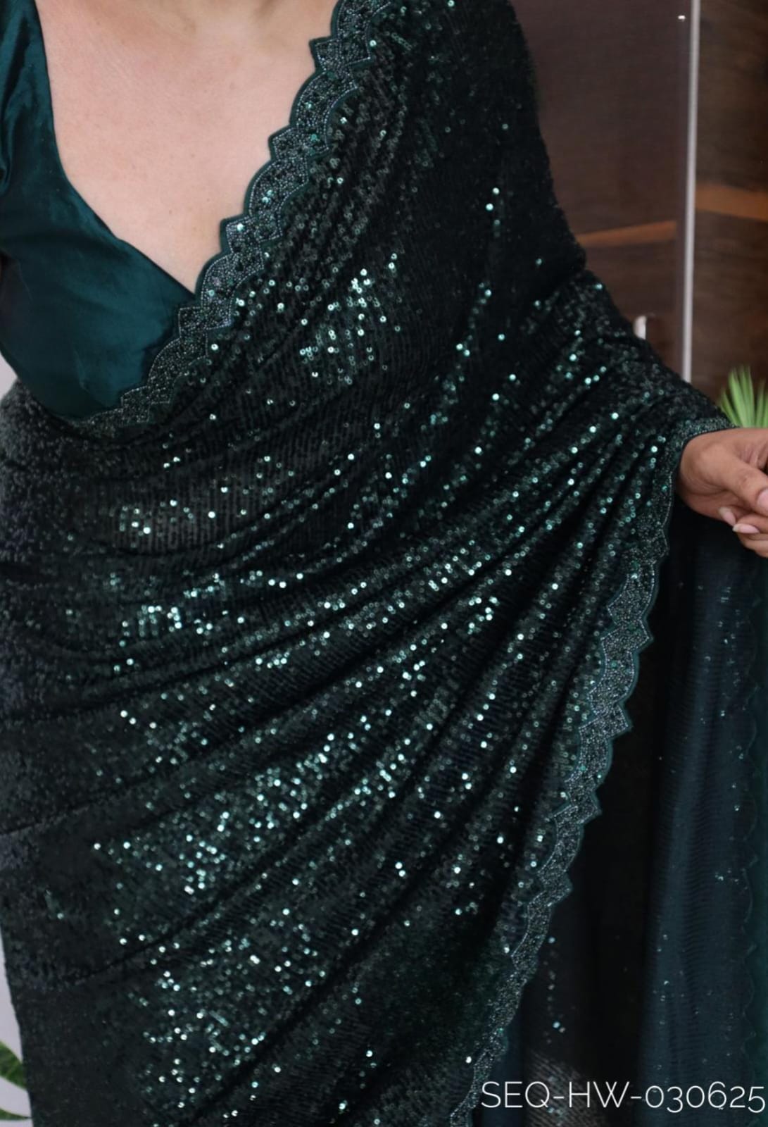 Heavy sequence embroidery in handwork scalloped pearl borders 5 Heavy sequence embroidery in handwork scalloped pearl borders - Image 5