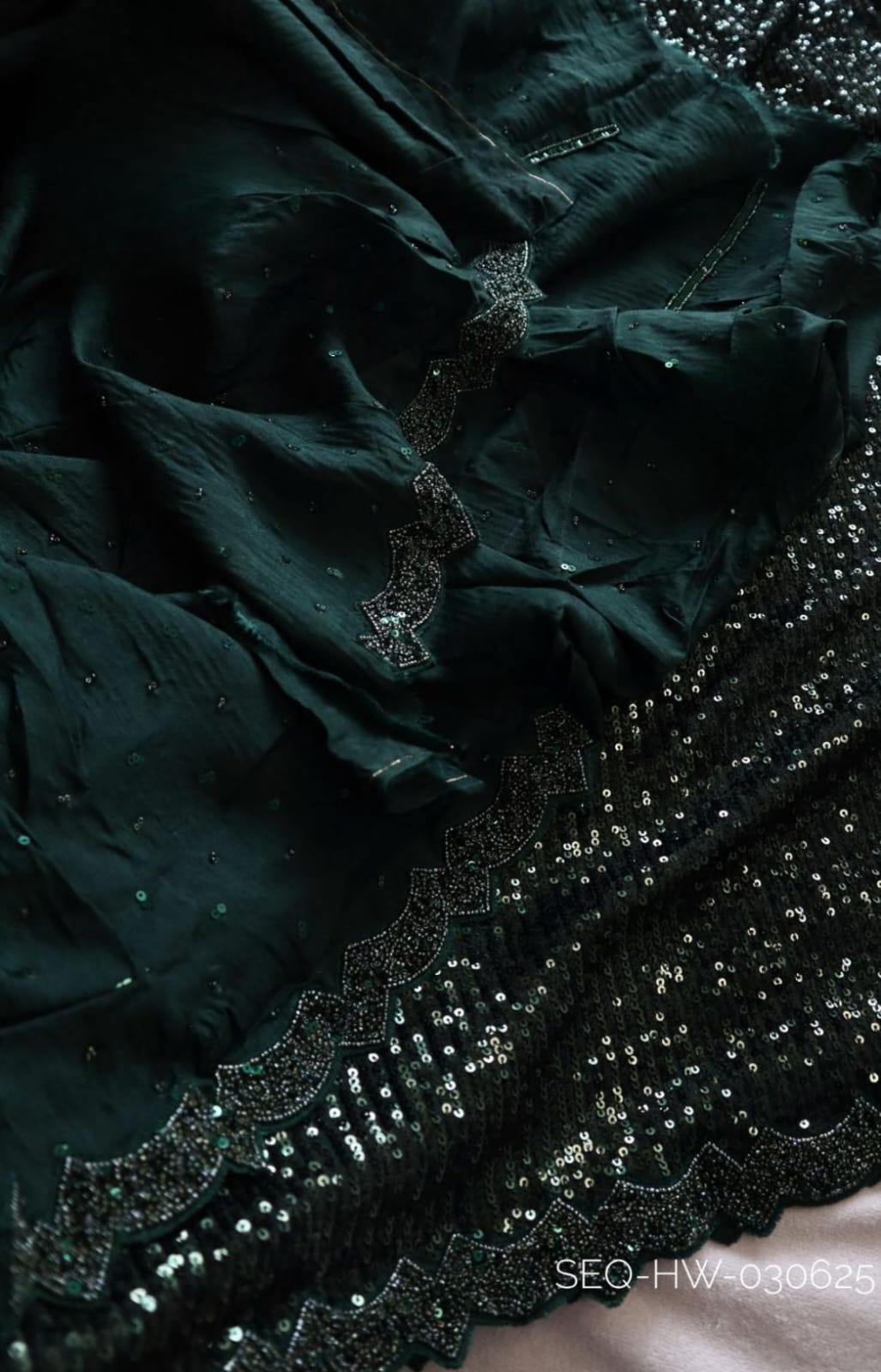 Heavy sequence embroidery in handwork scalloped pearl borders 6 Heavy sequence embroidery in handwork scalloped pearl borders - Image 6