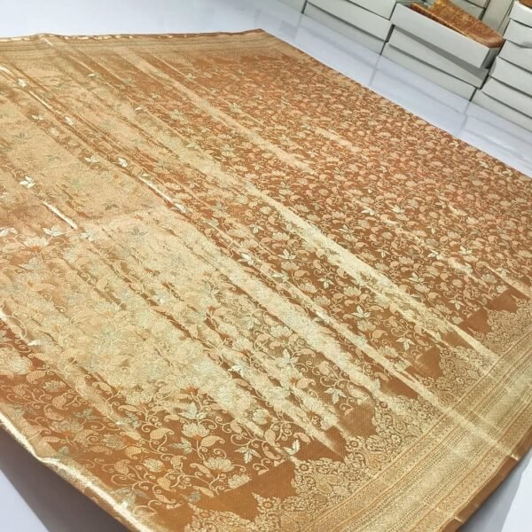 Pure kanchipuram tissue edge to edge meena brocade designs