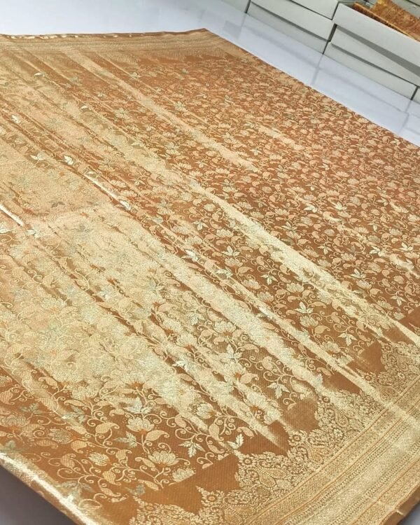Pure kanchipuram tissue edge to edge meena brocade designs