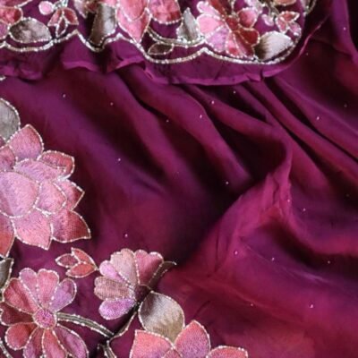 Pure organza silk saree