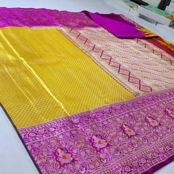 Pure kanchipattu resham Meenakari brocade