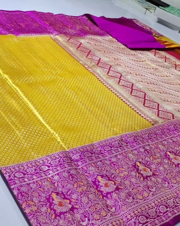 Pure kanchipattu resham Meenakari brocade