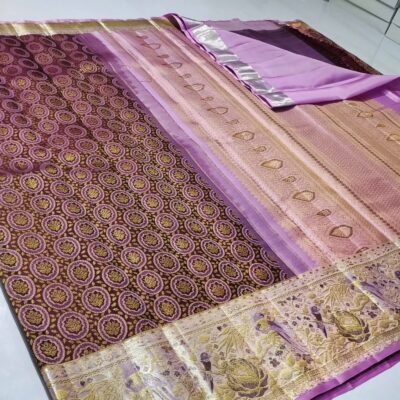 Pure kanchipattu resham kuttu floral brocade