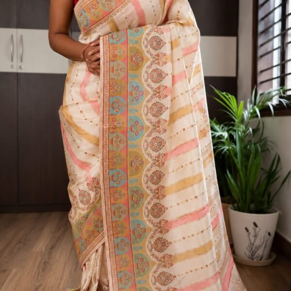 Kani pure brocade weaving on pure munga silk saree