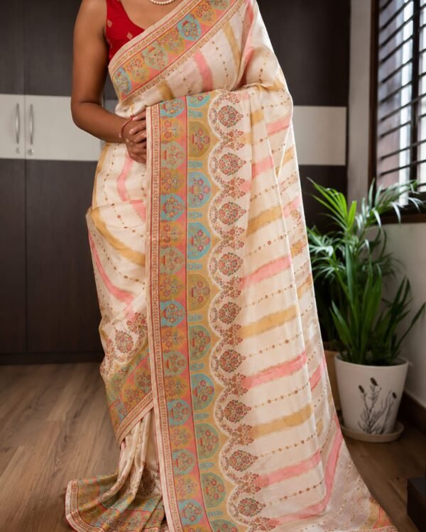 Kani pure brocade weaving on pure munga silk saree