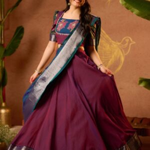 Vamika Lehenga Set in Wine