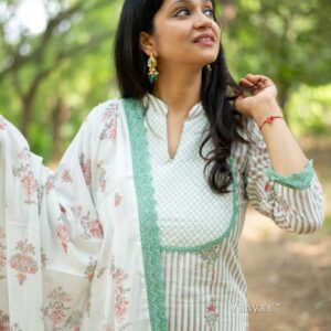 Hand block cotton suit