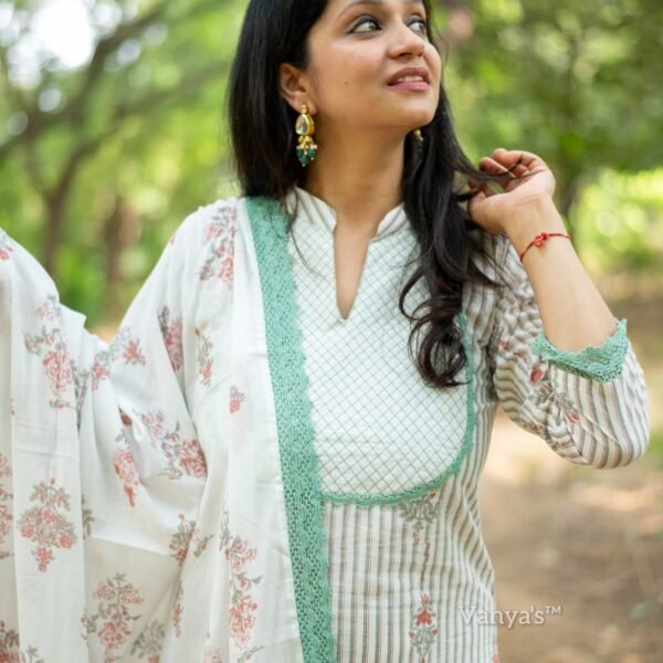 Hand block cotton suit