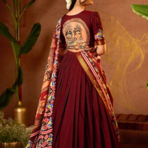 Sitaramam Lehenga Set in Maroon